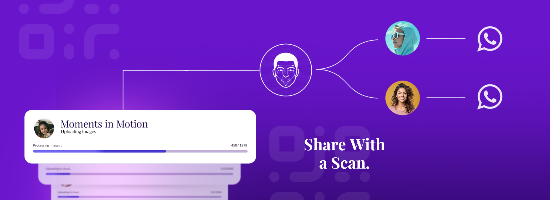 Event Photography Dashboard showing AI Face Search active