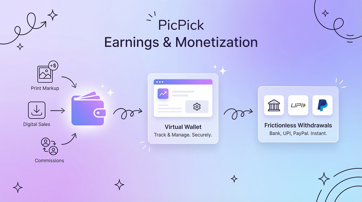 PicPick Earnings Dashboard and Wallet
